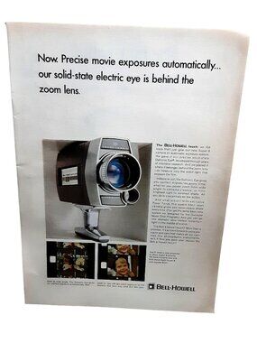 1967 Bell & Howell Super 8 Camera Vintage Print Ad Movie Camera